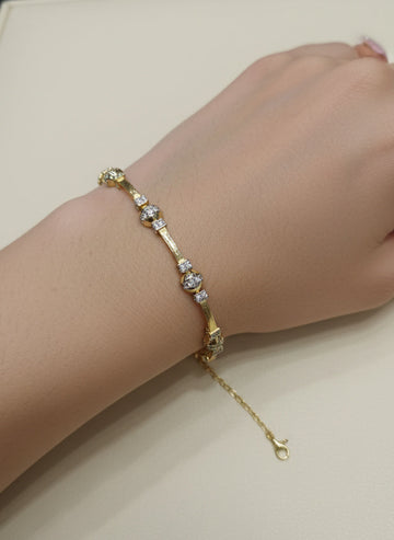 Double Color Fancy Sterling Silver Bracelet – 925 Silver Handmade Jewelry for Women, Everyday Chic Gift