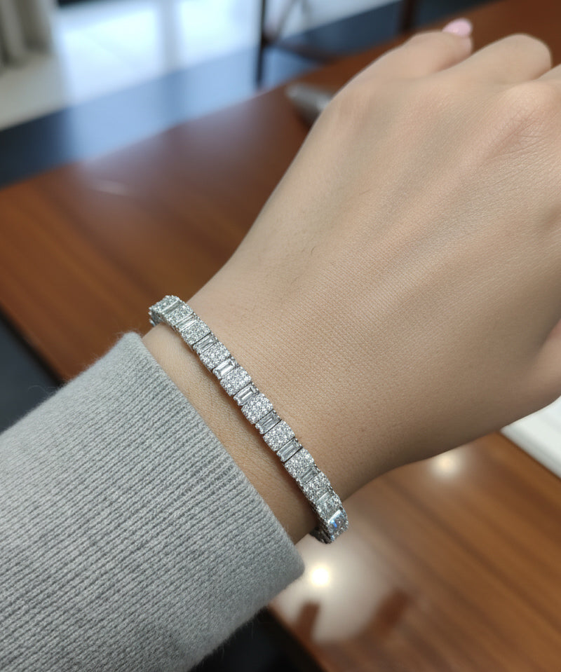 Sterling Silver CZ Tennis Bracelet – Dainty 925 Silver Jewelry Gift for Her for everyday