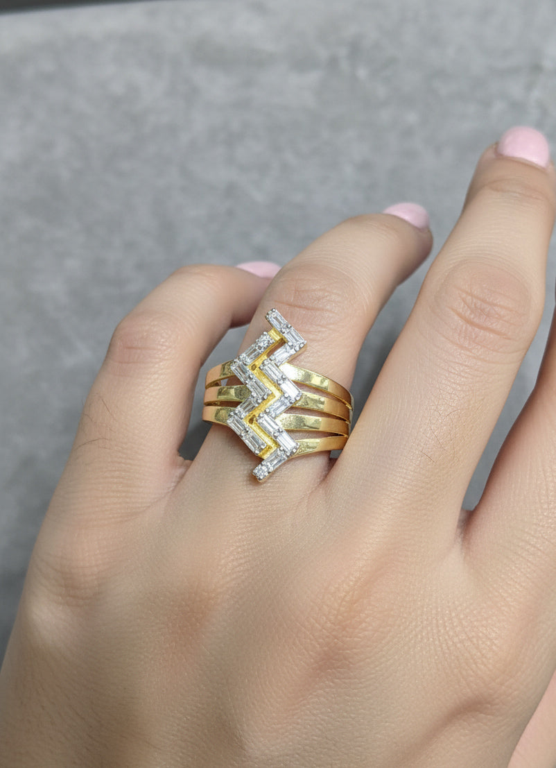 Silver Zircon Stone Adjustable Ring – Delicate Daily Wear Jewelry