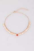 Colored Stone Silver Anklet – Squamous Beaded Sterling Silver Anklet, Minimal Jewelry