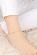 Yellow Enameled Star Silver Anklet