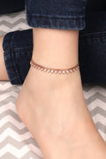 White Triangle Stone Silver Anklet, Silver Anklet, Anklet, Ankle Bracelets, Boho Anklet