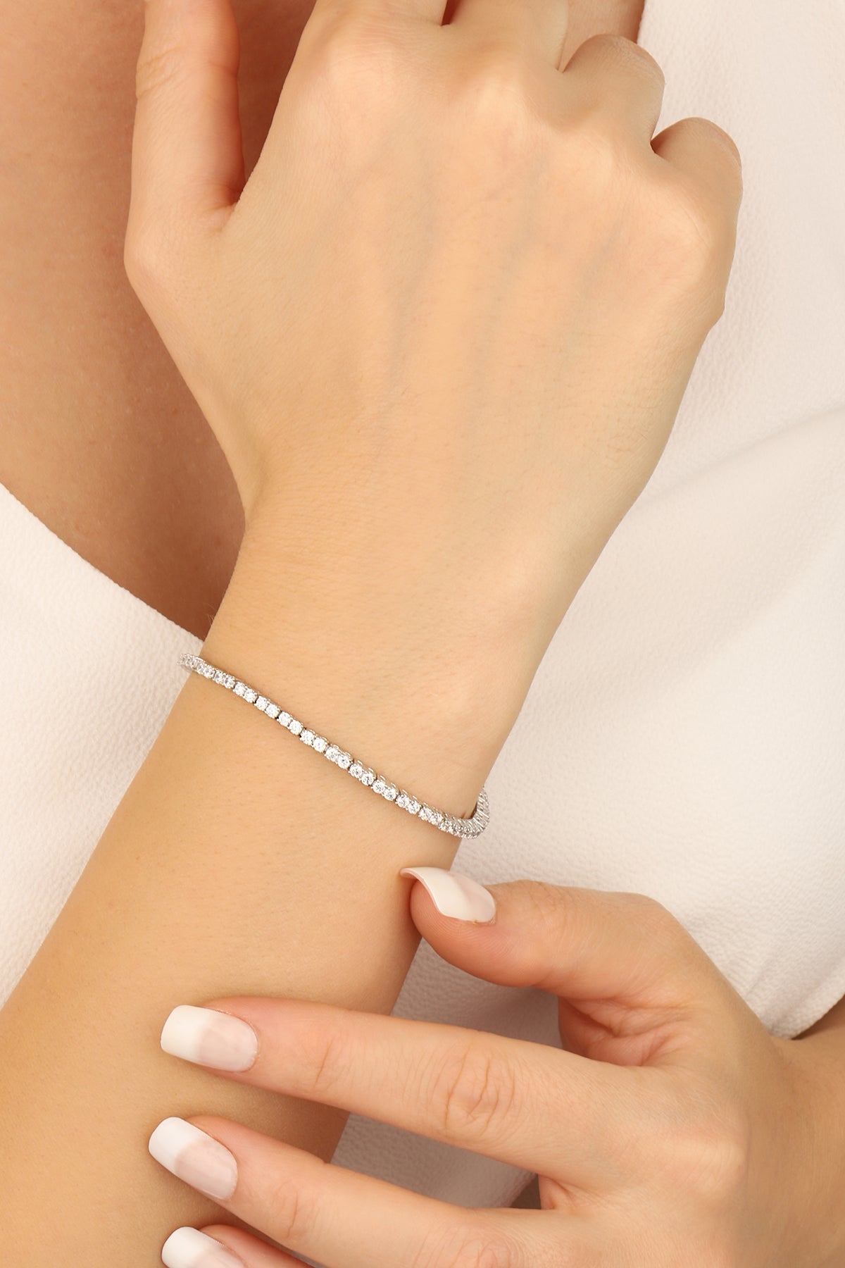 1.5mm Sterling Silver Tennis Bracelet – Thin Minimal Everyday Jewelry