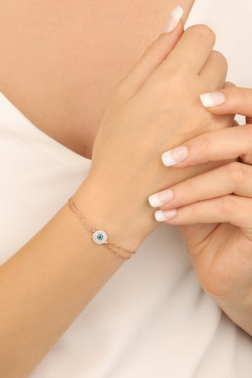 Turquoise Daisy Silver Bracelet