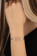 White Zircon Sterling Silver Handcuff  Bracelet