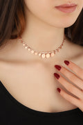 Silver Necklace with Sequin Stone