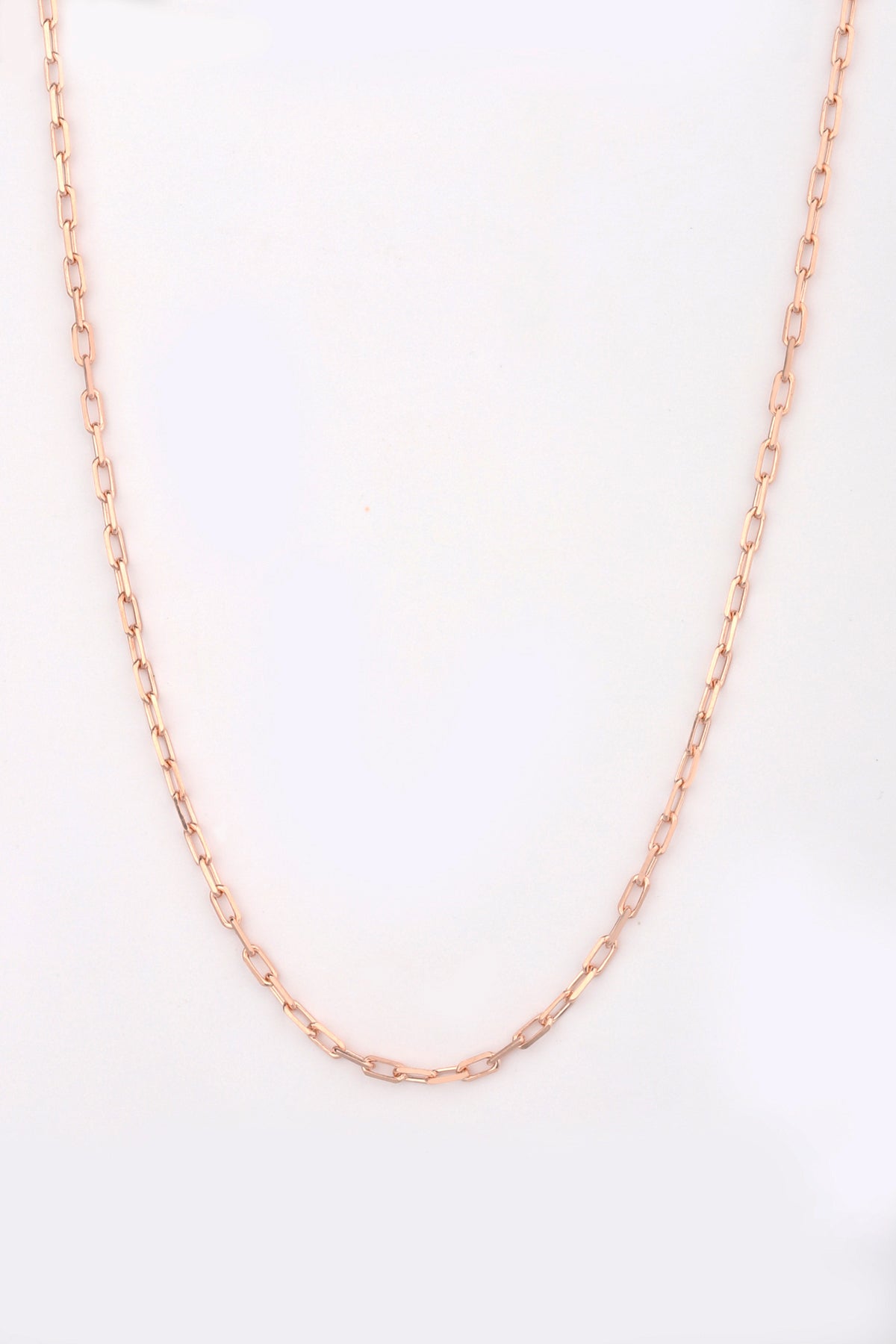Snap Rectangle Sterling Silver Chain Necklace – Minimal Geometric Silver Jewelry