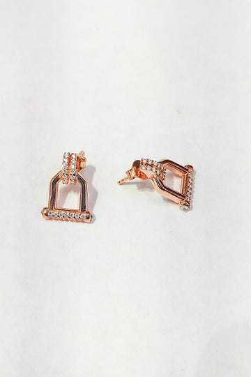 Gemstone Rectangular Silver Earring