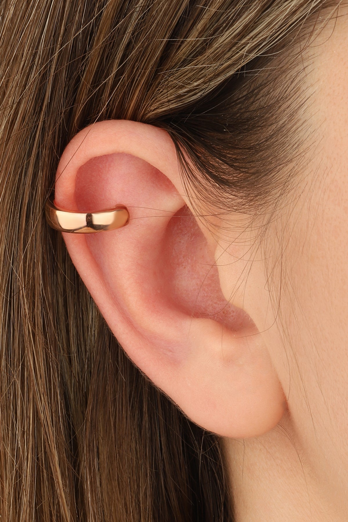 Oval Without Stone Free Silver Earcuff