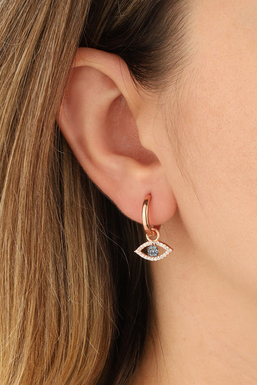 Turquoise Stone Eye Silver Earrings