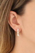 Pearl Silver Hoop Earrings