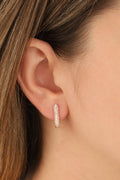 White Zircon Stone Studded Silver Earrings
