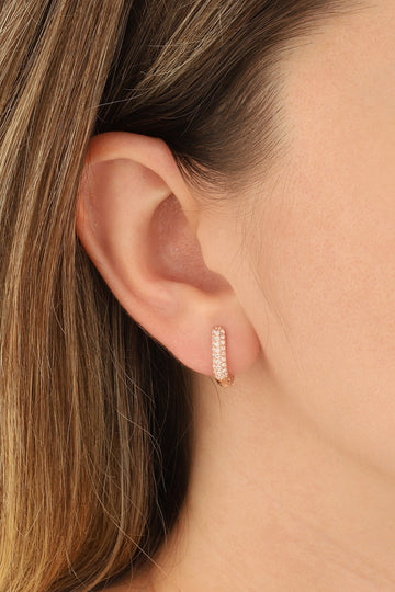 Sterling Silver White Zircon Stud Earrings – Small Dainty Minimal Jewelry