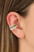Pearly Zircon Stone Silver Cartilage Earrings