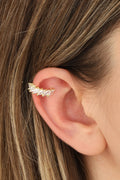 Silver Cartilage Earring with White Baguette Stone