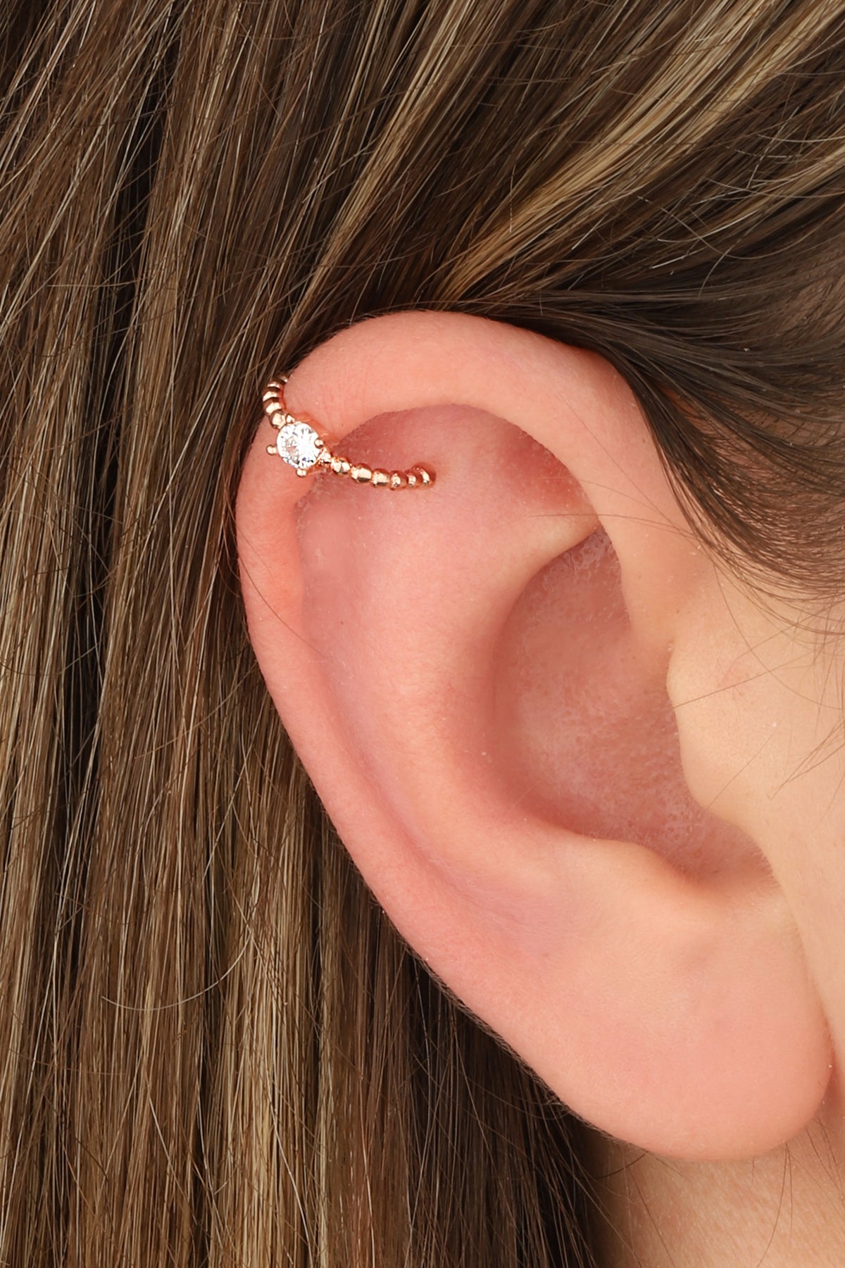 Solitaire Silver Cartilage Earrings