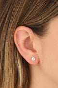 Sterling Silver Single Stone Stud Earrings – Tiny Minimal Jewelry