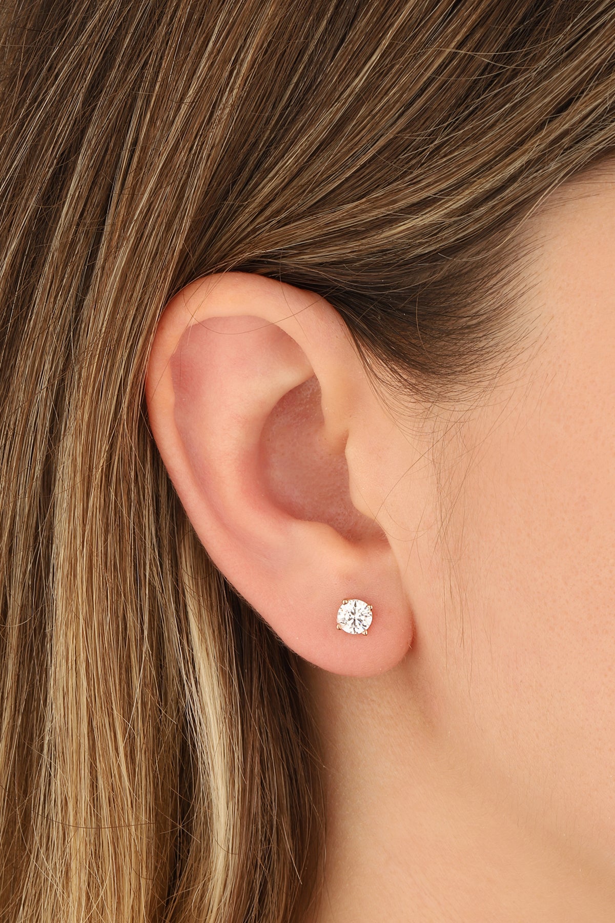 Sterling Silver Single Stone Stud Earrings – Tiny Minimal Jewelry