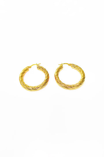 925 Sterling Silver Twist Hoops – Medium Size Minimal Earrings