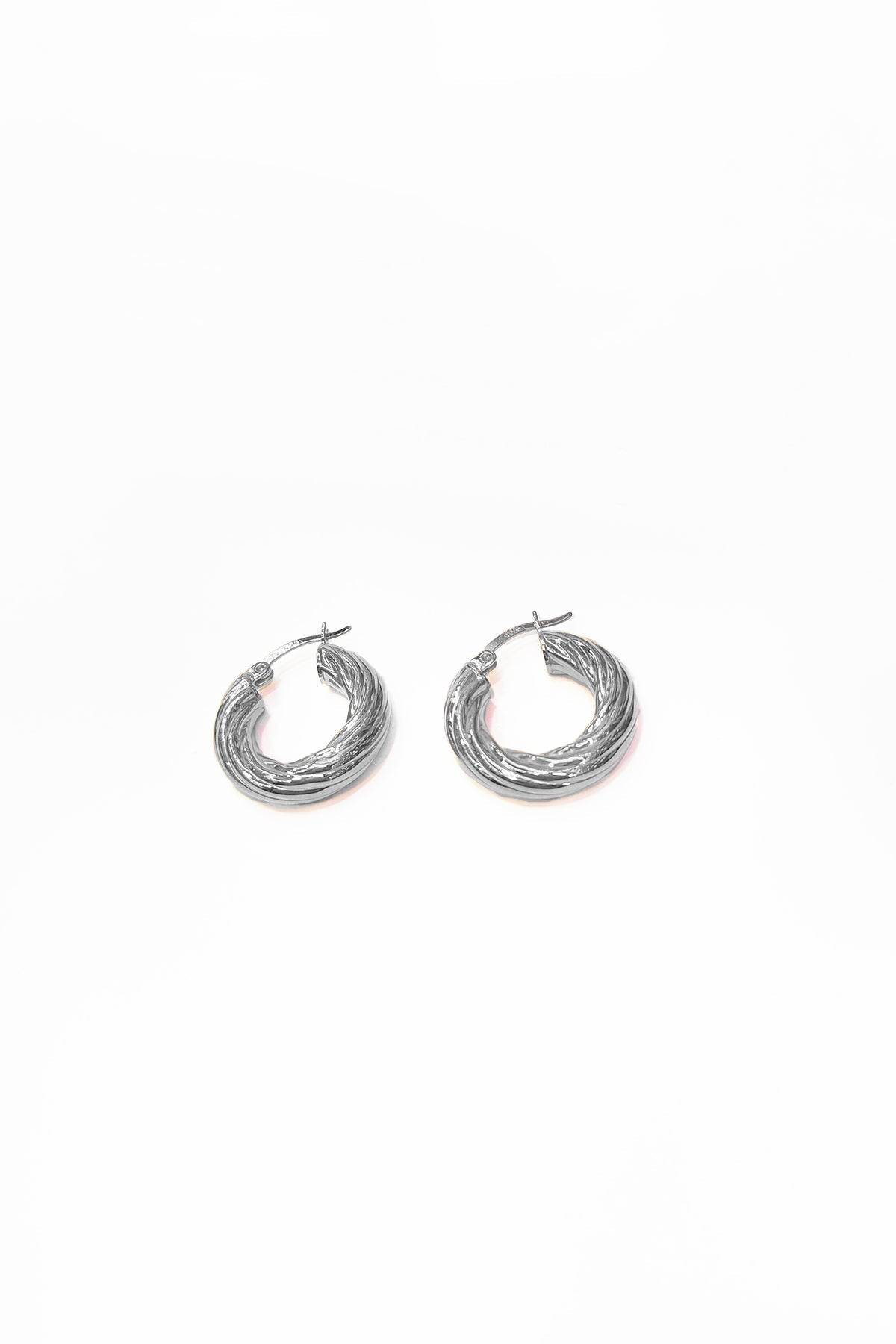 Tiny Twisted Hoop Earrings – Sterling Silver Everyday Jewelry