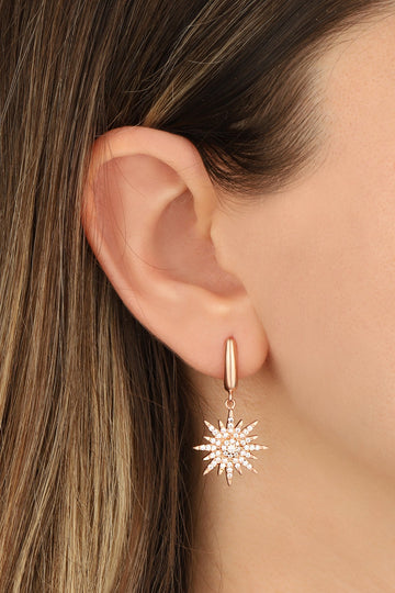 North Star Dangle Silver Earrings