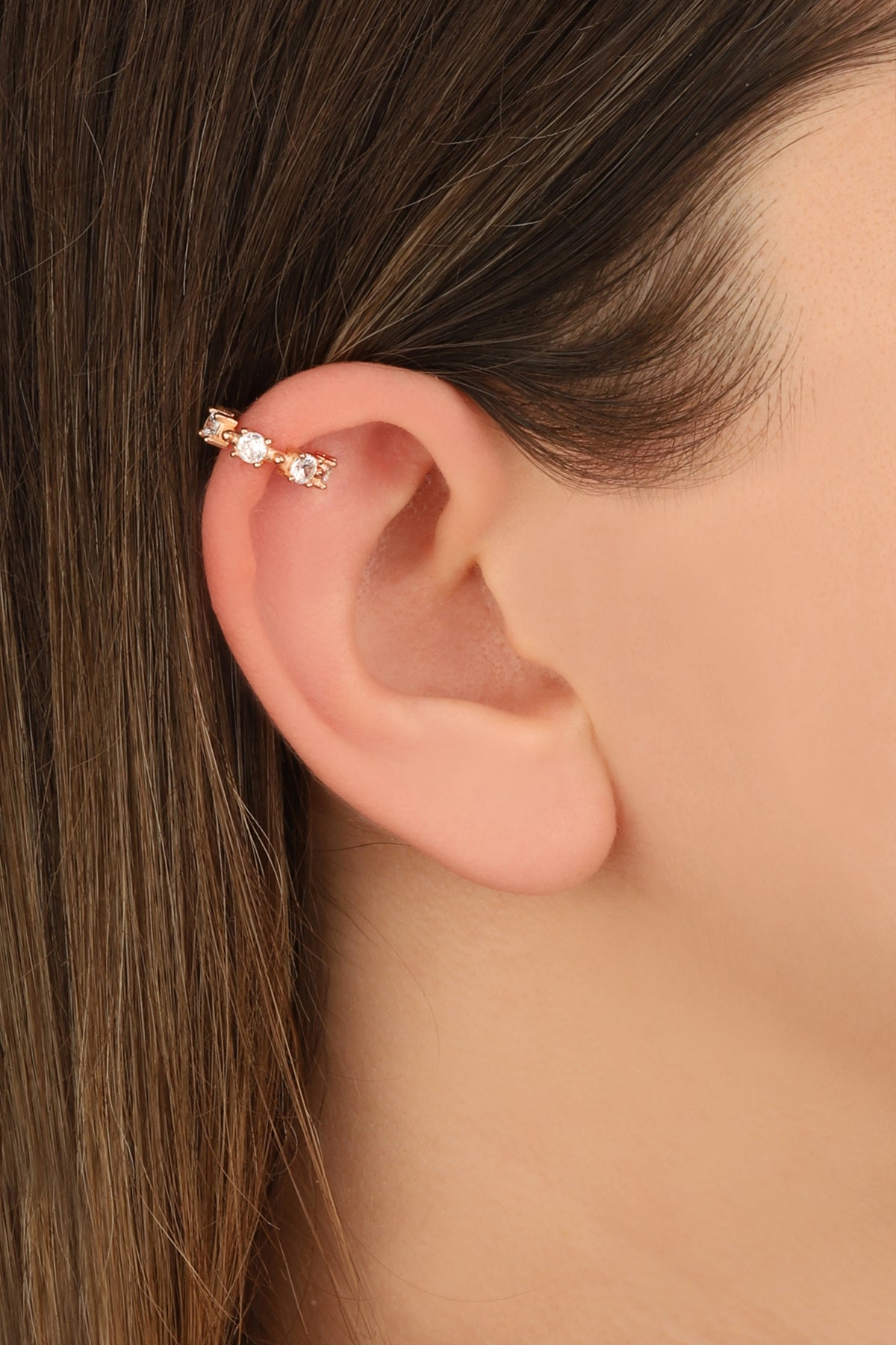 Zircon Stone Silver Cartilage Earrings