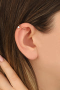 Single Stone Silver Cartilage Earcuff