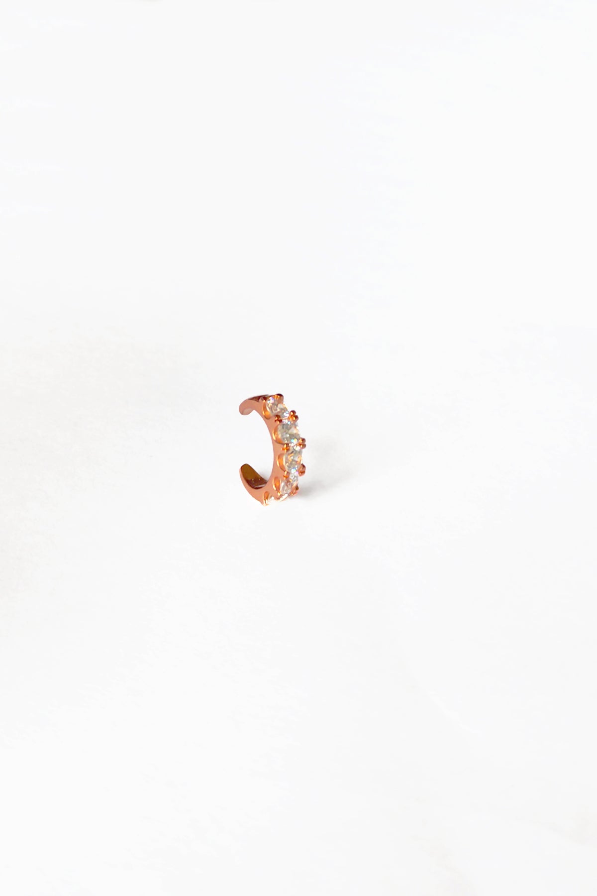 White Stone Silver Cartilage Earrings