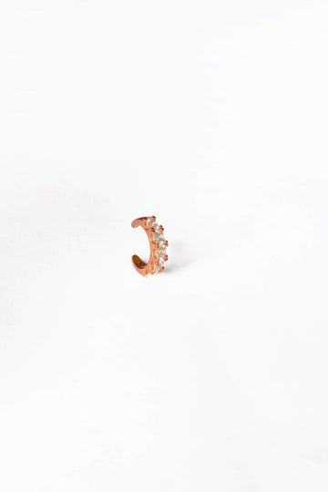 White Stone Silver Cartilage Earrings