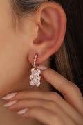 Stone Teddy Bear Silver Earrings, Gummy Bear Earrings