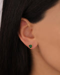 Heart Small Heart Earrings, Silver 925 Green Tiny Heart Earrings
