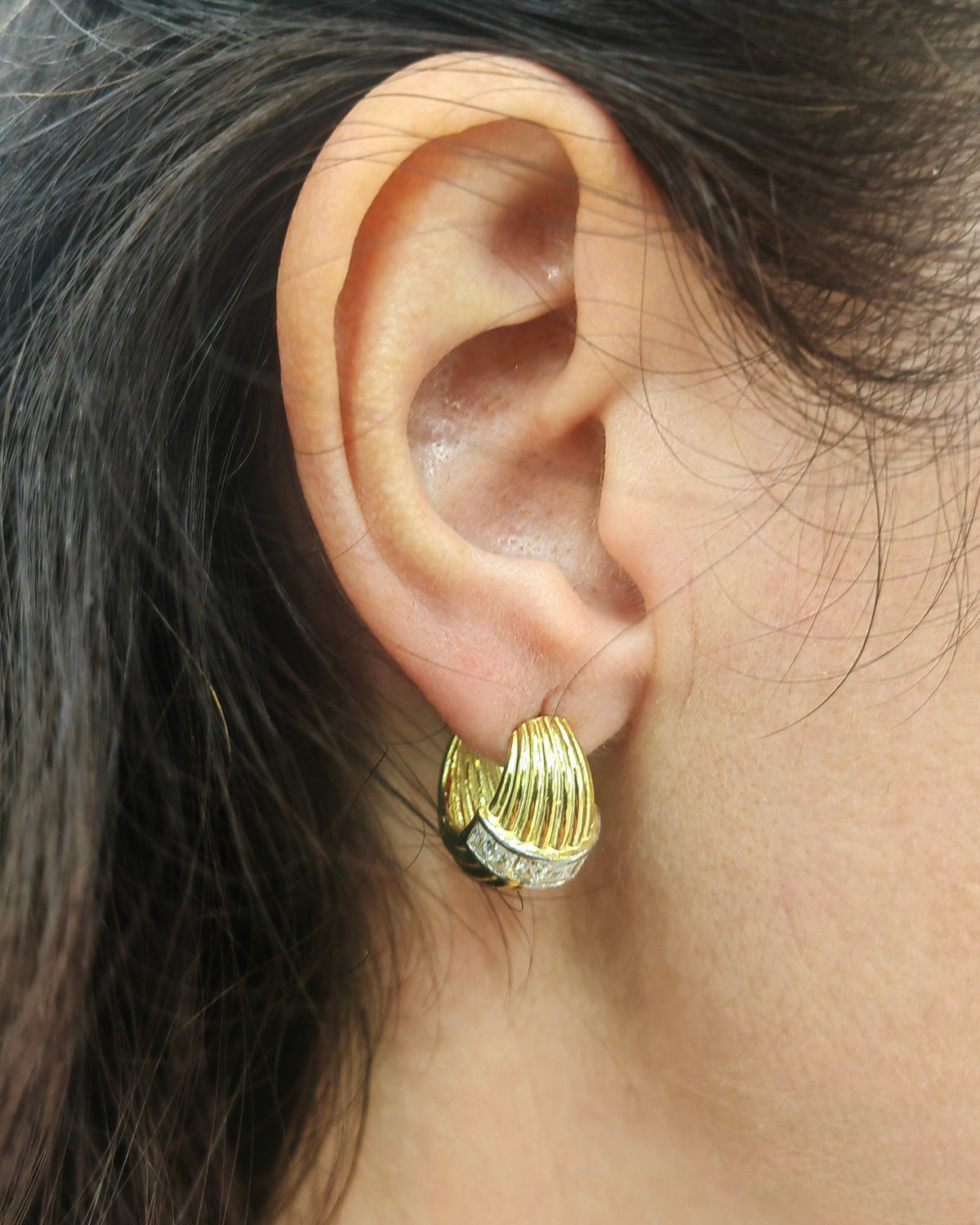 Sterling Silver Moon Earrings – Baguette CZ Celestial Studs