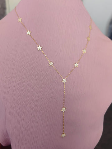 Star Y Necklace Gold, Minimalist Celestial Pendant, 16-18 Inch Adjustable