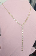 Y-Shaped Square Stone Necklace Rose Gold, Minimalist Charm, Geometric Gemstone Pendant