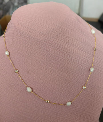 Sterling Silver Pearl Necklace – Dainty Freshwater Pearl Chain