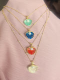 Multicolor Oyster Shell Sterling Silver Necklace