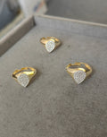 Sterling Silver Heart Pinky Ring with White Zircon