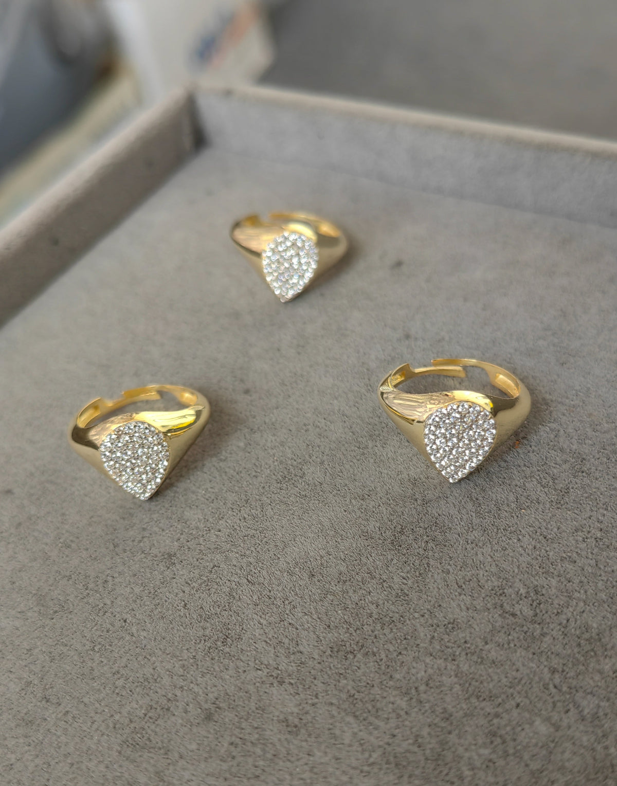 Sterling Silver Heart Pinky Ring with White Zircon