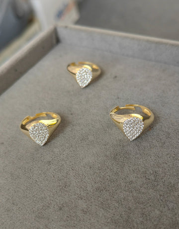 Sterling Silver Heart Pinky Ring with White Zircon