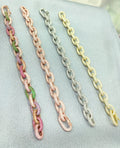 Luxury Cuban Link Chain Bracelet with White Zircon Stone
