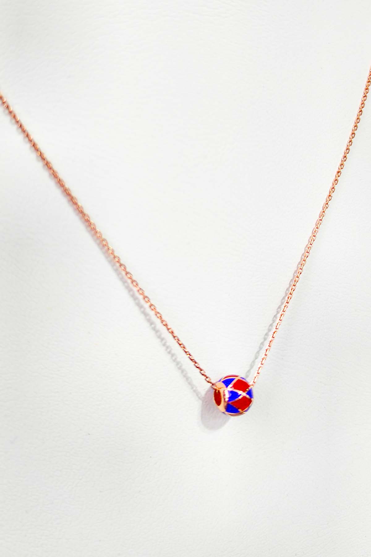 Small Enamel Heeled Silver Necklace