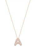 White Zircon Stone Silver Letter Necklace