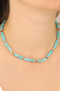 Turquoise Natural Stone Silver Necklace