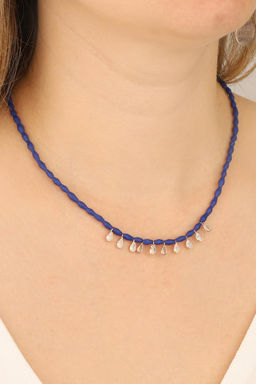 Sterling Silver Necklace with CZ Stone – Minimal Everyday Jewelry