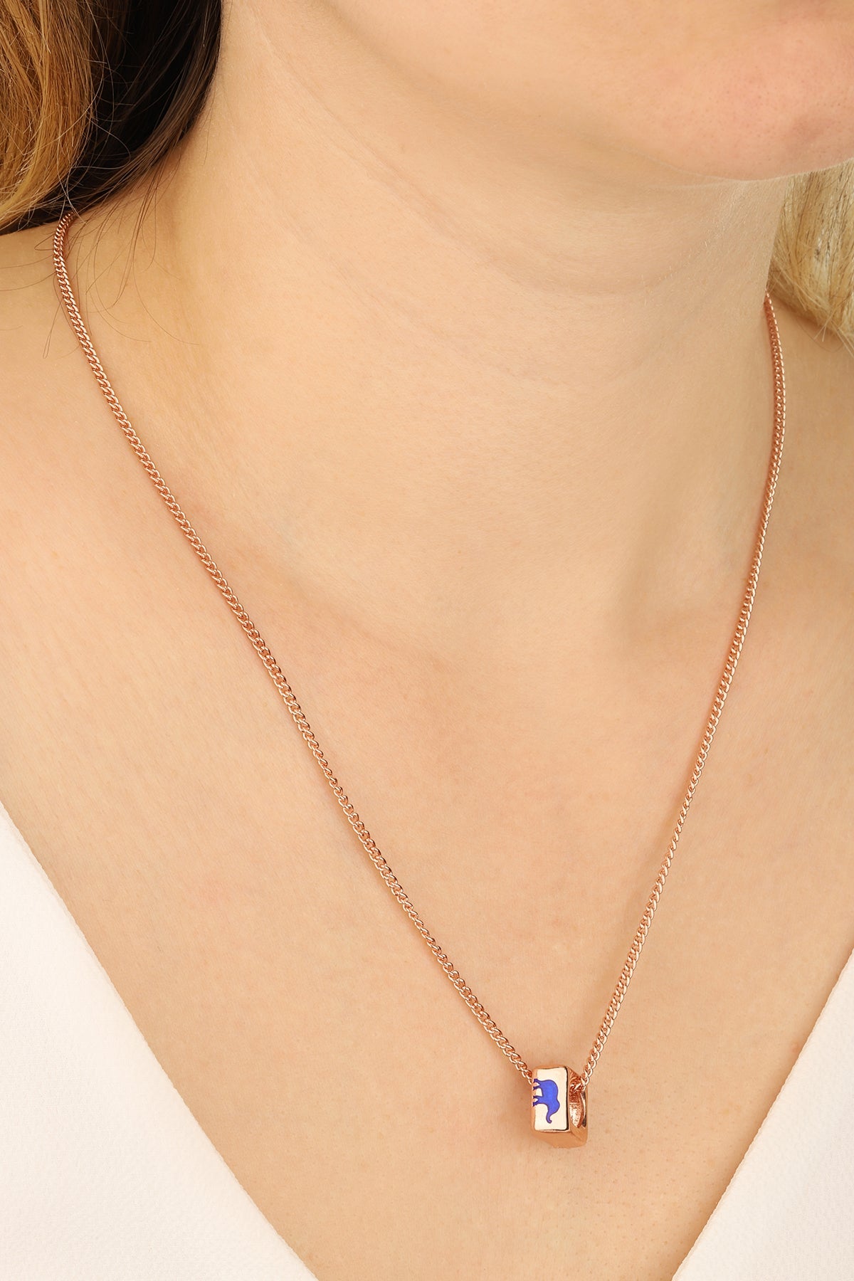 Figured Silver Dice Necklace