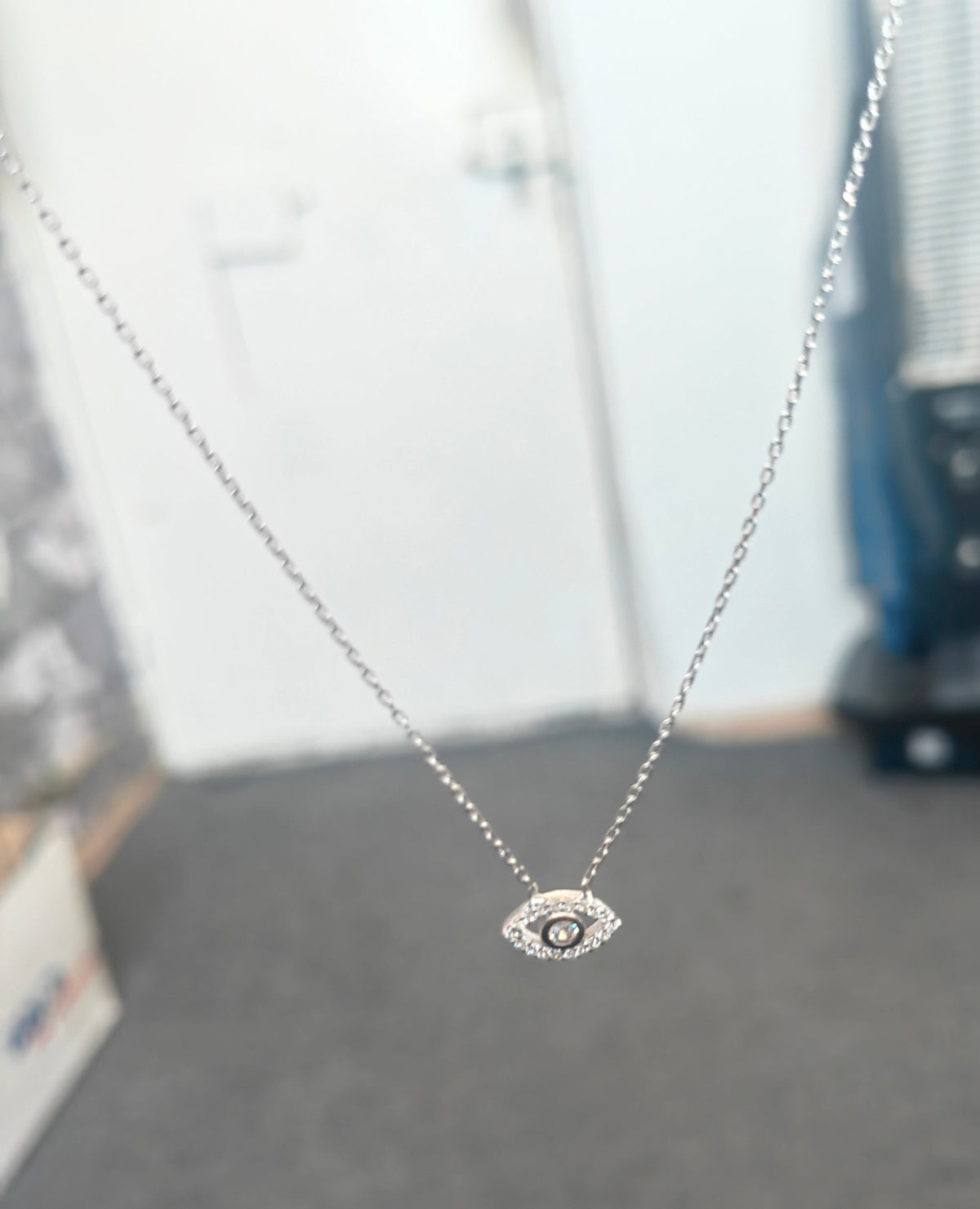 Tiny Evil Eye Necklace – 925 Sterling Silver Dainty Protection Pendant