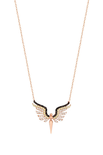 Dainty Silver Necklace with Two-Tone Stone – Elegant Everyday Jewelry