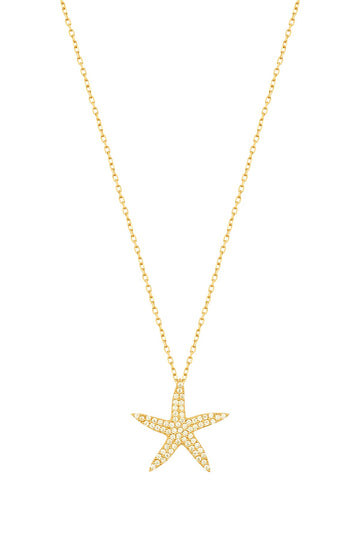 Minimal Sterling Silver Starfish Necklace – Ocean Beach Jewelry Pendant