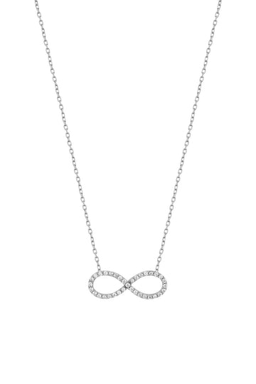 Full Stone Infinity Silver Necklace