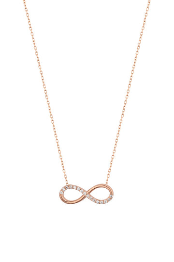 Half Stone Infinity Silver Necklace
